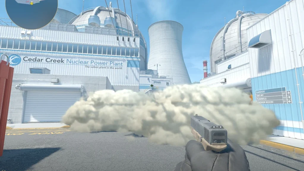 Como jogar na Nuke no CS2: callouts, smokes e táticas para TR e CT 3 Parede de smokes pronta no Fora da Nuke no CS2 vista do lado TR